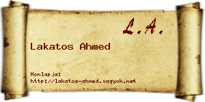 Lakatos Ahmed névjegykártya